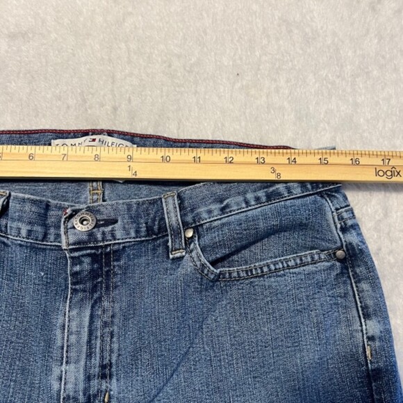Tommy Hilfiger Womens Blue Washed Hipster Boot Cut Denim Jeans Size 10 - Picture 9 of 12